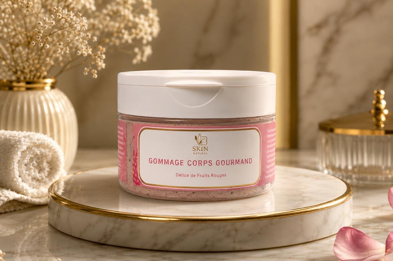 Gommage corps fruits rouges